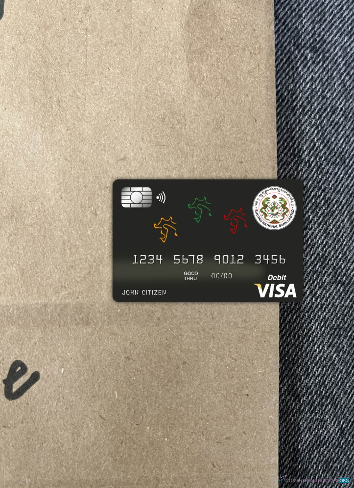 Download Bhutan National bank bhutan visa card photolook front Photoshop template